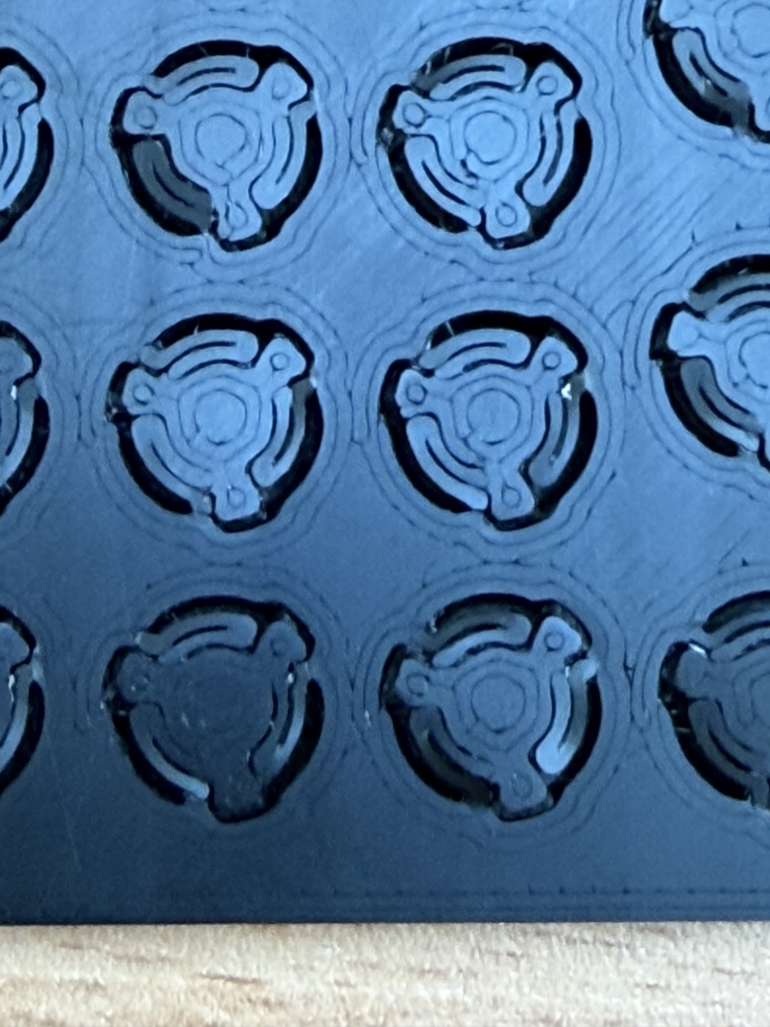 Close view of print-in-place spring features